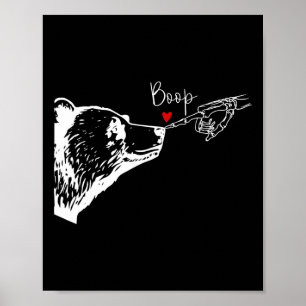 Poster Skeleton Boop Bear Drôle Halloween Fille Hommes Fe