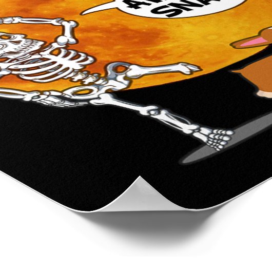 Poster Skeleton Brossé Jambe Halloween Corgi Reaper Scyth (Coin)