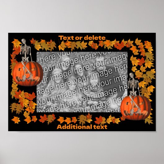 Poster Skeleton Cadre Halloween Ajouter Votre Photo (Devant)