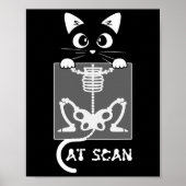 Poster Skeleton Cat Scan Ct Scaning Funny X Ray Pun mème (Devant)