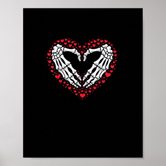 Poster Skeleton Coeur main Valentines Jour Drôle Couple C (Devant)
