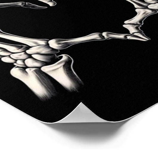 Poster Skeleton Coeur main Xray Retro Funny Halloween Cos (Coin)