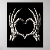 Poster Skeleton Coeur main Xray Retro Funny Halloween Cos (Devant)