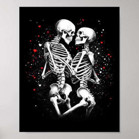 Poster Skeleton Couple pour la Saint Valentin d'Halloween (Devant)