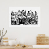 Poster Skeleton Cyclistes par José Guadalupe Posada (Cuisine)