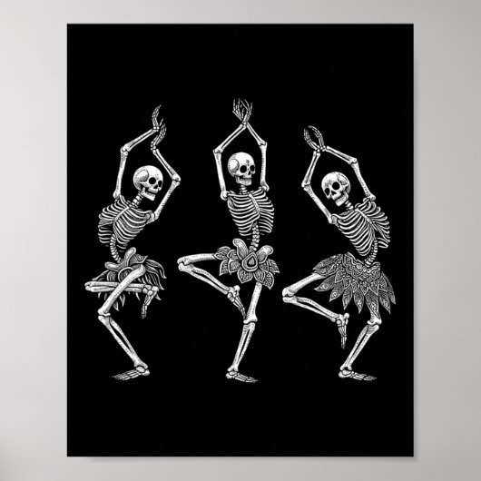 Poster Skeleton Dance Ballet Flats Ballet Halloween Costu (Devant)
