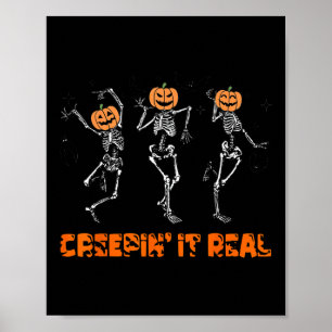 Poster Skeleton Dansant Creeping It Real Halloween Drôle