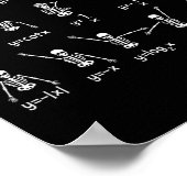 Poster Skeleton Danse Chiffres Équation Math Enseignant H (Coin)