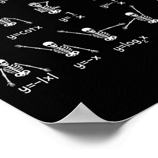 Poster Skeleton Danse Chiffres Équation Math Enseignant H (Coin)