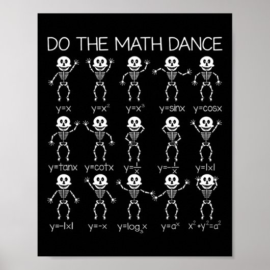 Poster Skeleton Danser Figures Equation Math Enseignant H (Devant)