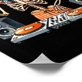 Poster Skeleton Dj Halloween Costume Turntable Music Funn (Coin)