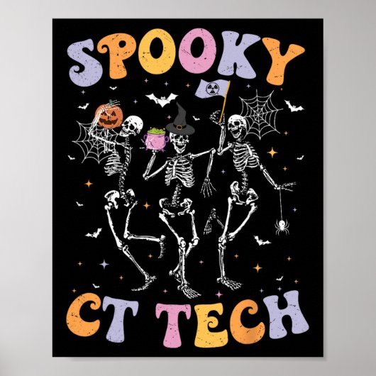 Poster Skeleton Éffrayant Ct Tech informatique Tomographi (Devant)