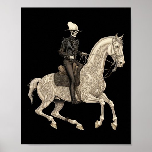 Poster Skeleton équitation Cheval Cowboy Horse Lover Hall (Devant)