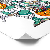 Poster Skeleton équitation Dinosaur T Rex Fun Kids Boys H (Coin)