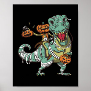 Poster Skeleton équitation Jurassic Dinosaur Halloween gr