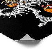 Poster Skeleton équitation maman Dinosaur T Rex Halloween (Coin)