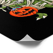 Poster Skeleton équitation maman T Rex Halloween Garçons (Coin)