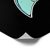 Poster Skeleton équitation requin drôle - Crazy Halloween (Coin)