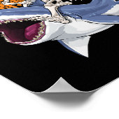 Poster Skeleton équitation Requin Drôle Halloween Costume (Coin)