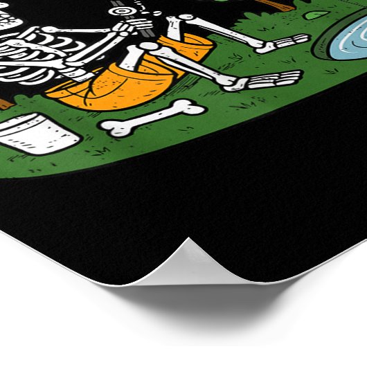 Poster Skeleton Fishing Halloween Poisson Soky Pêcheur Ho (Coin)