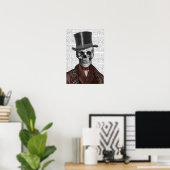 Poster Skeleton Gentleman et chapeau supérieur (Bureau à domicile)