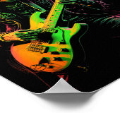 Poster Skeleton Graphic Tee Jouer Guitar Rock Band Hall (Coin)