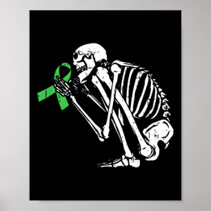 Poster Skeleton Green Ruban - Guerre de sensibilisation à