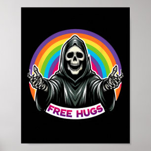 Poster Skeleton Grim Reaper Halloween Funny Arc-en-ciel g