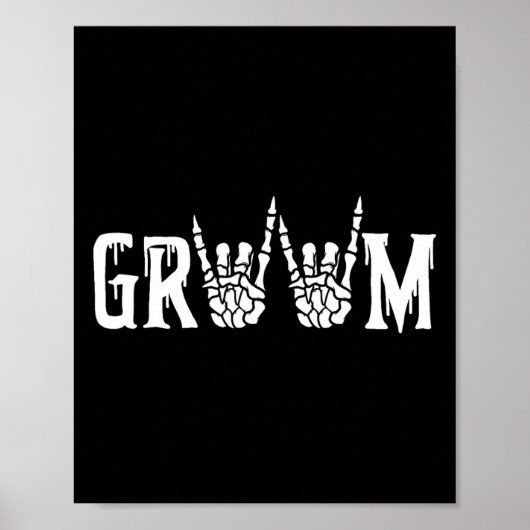 Poster Skeleton Groom Mariage vient de se marier Éffrayan (Devant)