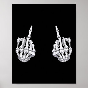 Poster Skeleton Halloween Bones Halloween Doigt Moyen