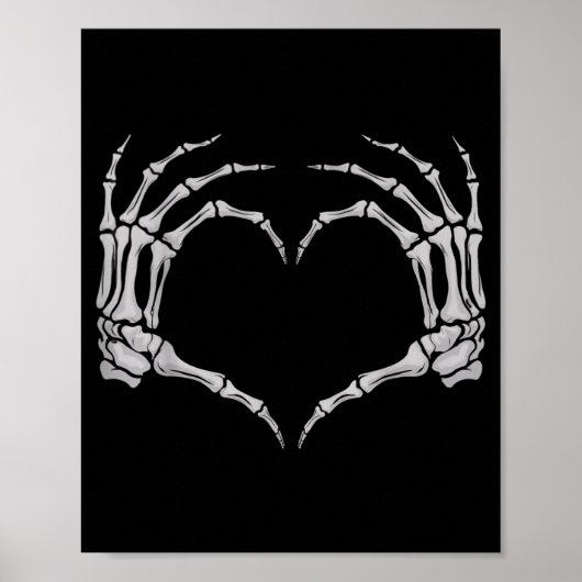 Poster Skeleton Hand Heart Halloween Valentines Matching  (Devant)