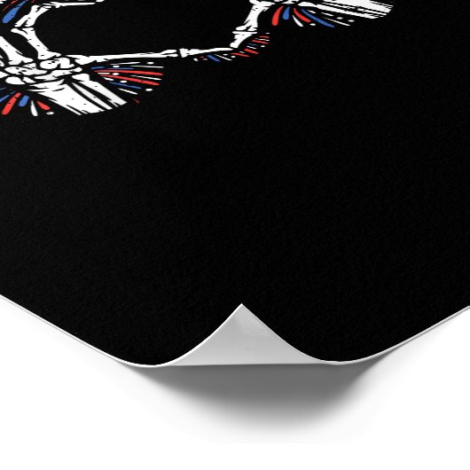 Poster Skeleton Hand Heart USA Patriotic American (Coin)