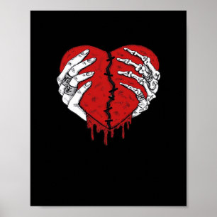 Poster Skeleton Hands Hearts Classic Trending