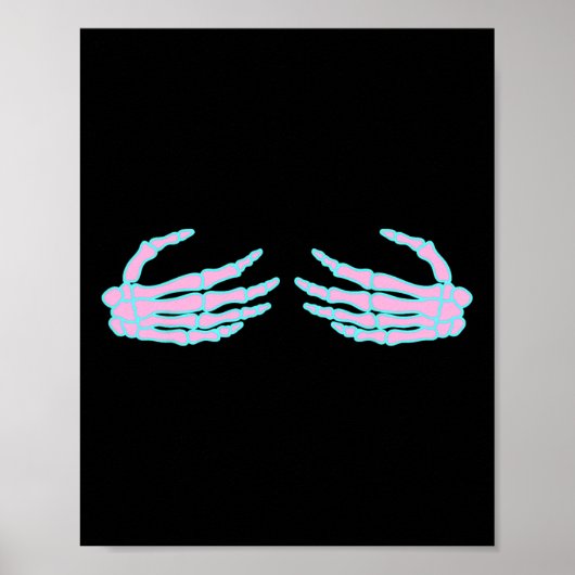 Poster Skeleton Hands On S Breast  (Devant)