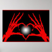 Poster Skeleton Hands Red Heart (Devant)