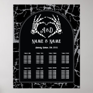 Poster Skeleton Heart Hands 8 Table Plan Mariage Siège