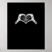 Poster Skeleton Heart Hands Spiderweb Halloween Éffrayant (Devant)