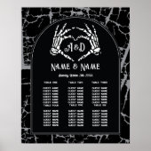 Poster Skeleton Heart Hands Table Plan Mariage Siège (Devant)