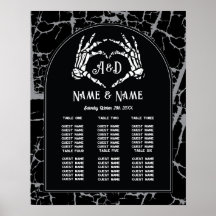 Skeleton Heart Hands Table Plan Mariage Siège