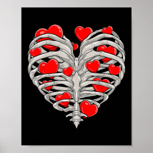 Poster Skeleton Heart Rib Cage X Ray Adult Kids Funny Val