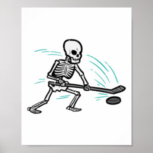 Poster Skeleton Hockey sur glace Halloween Costume Hommes