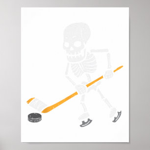 Poster Skeleton Hockey sur glace Halloween Costume sporti