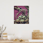 POSTER SKELETON HORREUR RETRO VINTAGE POP (Cuisine)