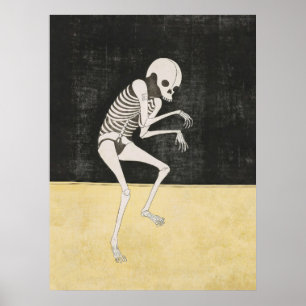 Poster Skeleton japonais Ukiyo-e Dark Art Imprimer