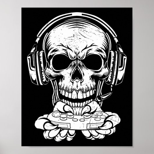 Poster Skeleton Jeu Vêtements Éffrayants Vidéo Jeu Ventil (Devant)