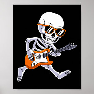 Poster Skeleton Jouer Guitare Rock Et Roll Boys Enfants