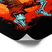 Poster Skeleton Joueur de basket Halloween Éffrayant (Coin)