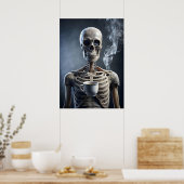 Poster Skeleton jouissant d'une coupe de café (Cuisine)