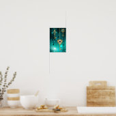 Poster Skeleton Keys on Green Background (Cuisine)