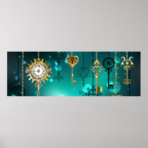 Poster Skeleton Keys on Green Background
